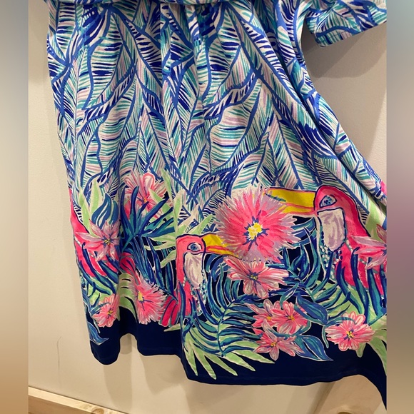 Lilly Pulitzer Parigi Dress in Bennet Blue “Let’s Mango” Pattern Size Small - Picture 6 of 10